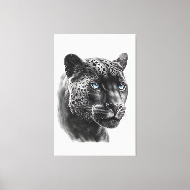Toile Panthère noire - dessin au crayon (Recto)