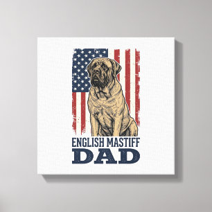 Toile Papa Mastiff Anglais Design de chien vintage patri