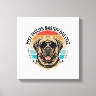 Toile Papa Mastiff Anglais Vintage Coucher de soleil Chi