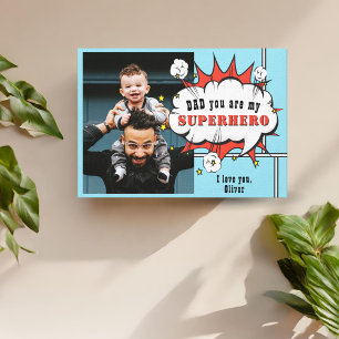 Toile Papa Superhero Comic Speech Bubble Photo