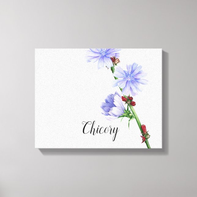 Toile Papier à aquarelle Fleurs chicorées (Recto)