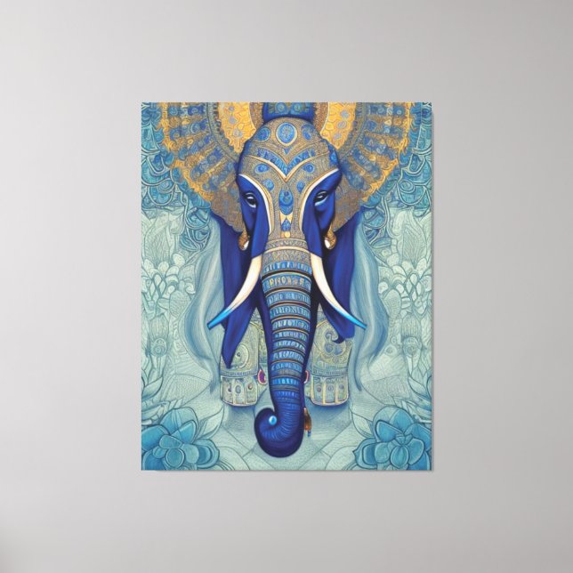 Toile Papier bleu Elephant (Recto)