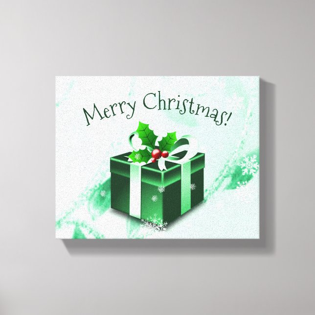 Toile Papier cadeau de Noël vert (Recto)
