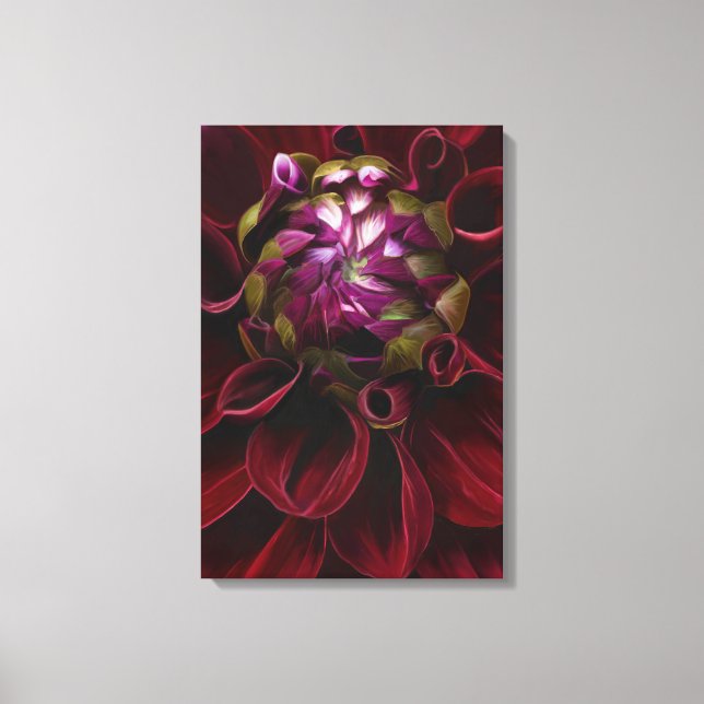 Toile Papier Dahlia Rouge (Recto)