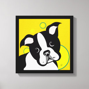 Toile Papier d'art Terrier de Boston