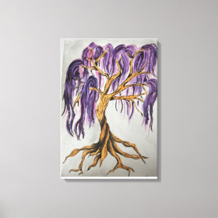 Toile Papier de l'arbre à fleurs mauve