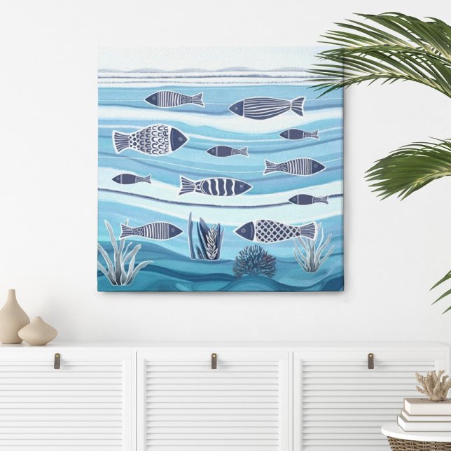 Toile Papier de poisson de l'océan côtier (Créateur téléchargé)