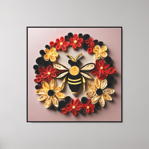 Toile Papier découpé en quilling Abeille et conception f