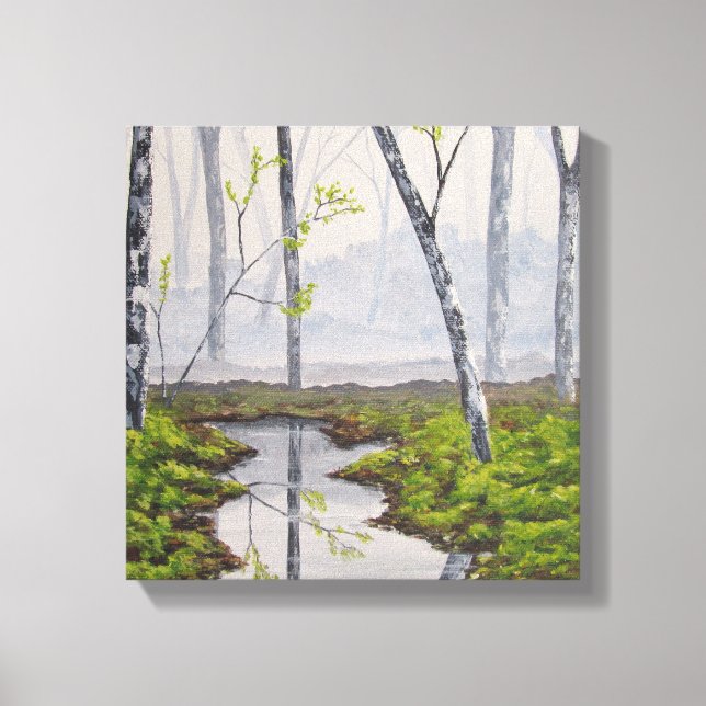 Toile Papier étiré Forêt de Foggy (Recto)