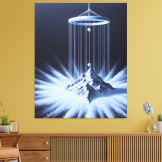 Toile Papier étiré noir et blanc Pendule