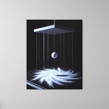 Papier étiré noir et blanc Pendule