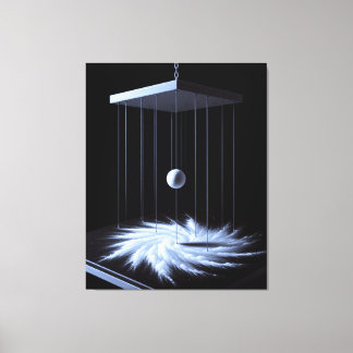 Toile Papier étiré noir et blanc Pendule