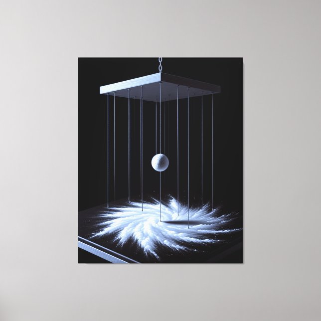 Toile Papier étiré noir et blanc Pendule (Recto)