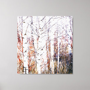 Toile Papier Forêt de bouleau haute clé Stylisé