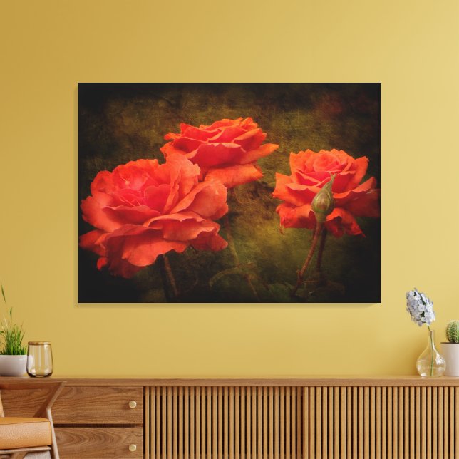 Toile Papier Rose couleur Pêche texturé Imprimer (Insitu(Salon))