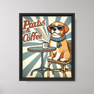 Toile "Papiers & Café Retro Canvas Imprimer - Café Cool