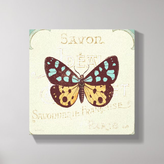Toile Papillon à motif vintage (Recto)