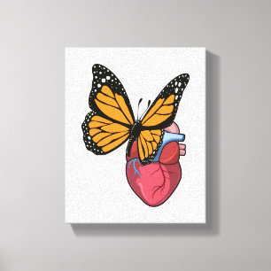 Toile Papillon au coeur