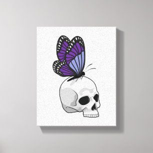 Toile Papillon avec crâne