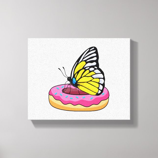 Toile Papillon avec Donut (Recto)
