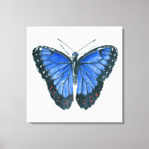 Toile Papillon bleu Morpho aquarelle peinture