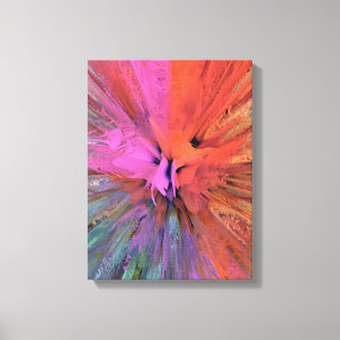 Toile Papillon d'énergie rose Art fractal
