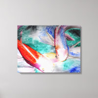 Papillon Koi aquarelle peinture art japonais