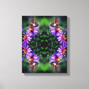 Toile Papillon Lady Peint Sur Aster Flower Abstrait