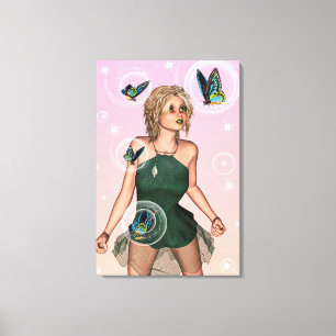 Toile Papillon scintillant Fée Fantaisie Art