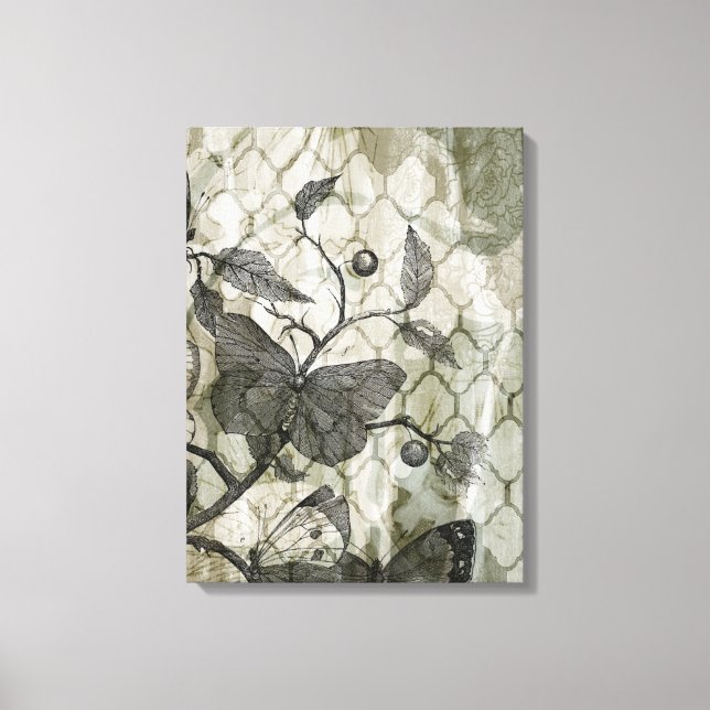 Toile Papillons Arabesques I (Recto)