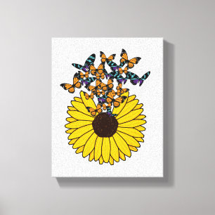 Toile Papillons au tournesol