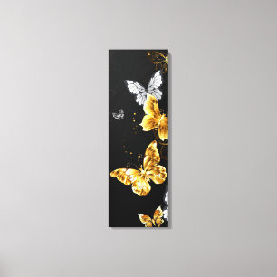 Toile Papillons blancs et dorés