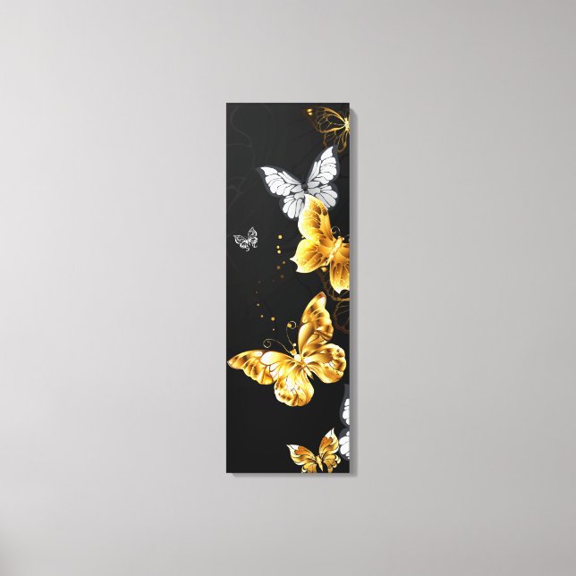Toile Papillons blancs et dorés (Recto)