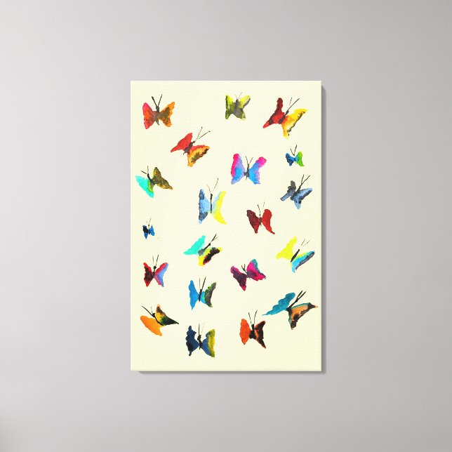 Toile Papillons couleur aquarelle (Recto)