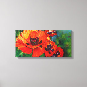 Toile Papillons Orientaux Peints Orange Flamboyant