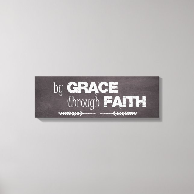 Toile Par grâce par la foi Citation de la Bible (Recto)