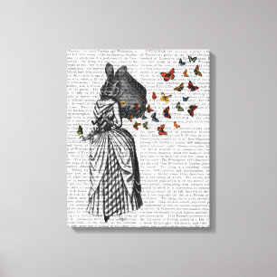 Toile Parasol de lapin et de papillon