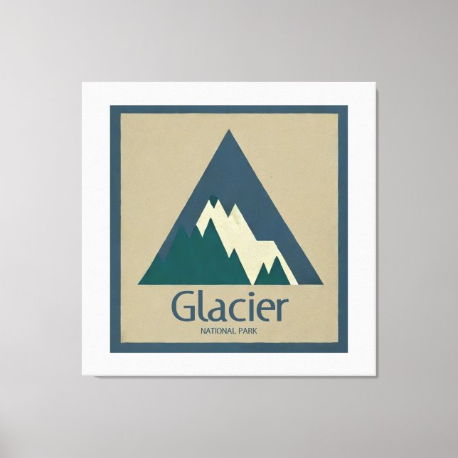 Toile Parc national des Glaciers Rustique (Recto)