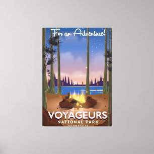 Toile Parc national des Voyageurs Minnesota affiche voya
