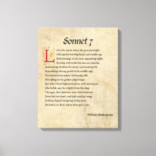 Toile Parchemin Shakespeare Sonnet 7