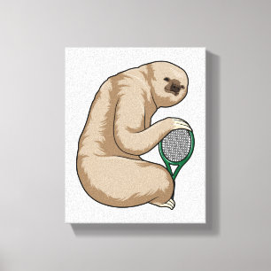 Toile Parcours de tennis avec raquette de tennis