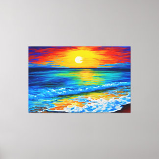 Toile Parfait coucher de soleil sur la plage