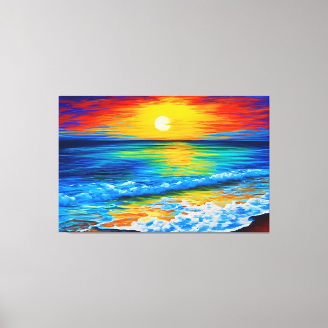 Toile Parfait coucher de soleil sur la plage (Recto)