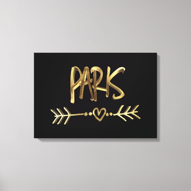 Toile Paris France Love Black and Gold Look Typographie (Recto)