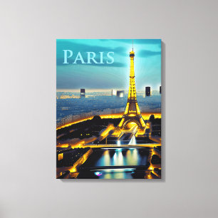 Toile Paris sous un ciel bleu turquoise