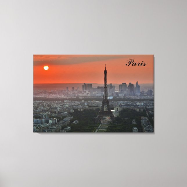 Toile Paris Sunset Tour Eiffel France Photo (Recto)