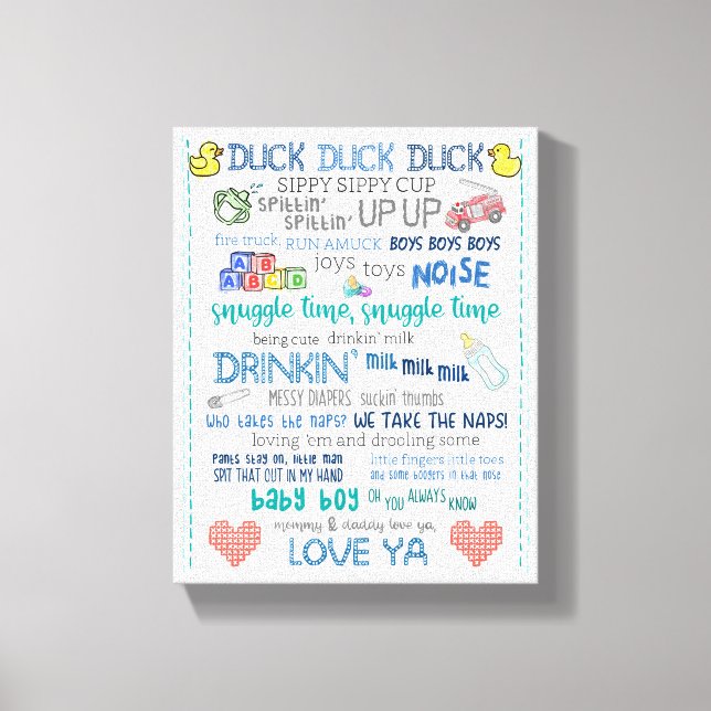 Toile Parody jay muet bob drôle crèche art cadeau bébé (Recto)