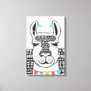Toile Parti Llama - Portrait