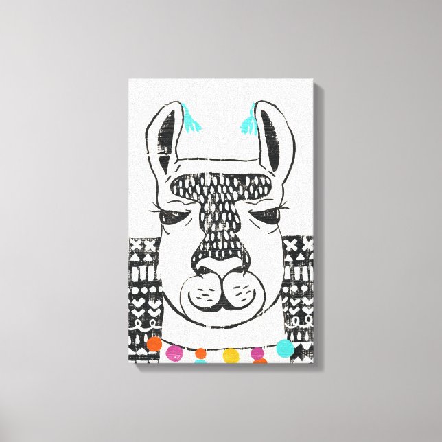 Toile Parti Llama - Portrait (Recto)