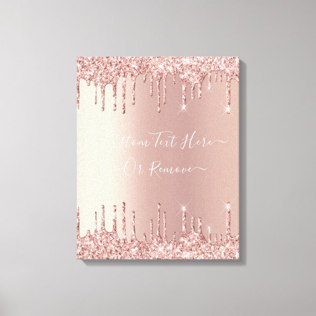 Toile Parties scintillant rose Gold Blush Éclats Texte p (Recto)